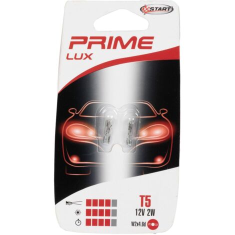 Coppia di lampadine auto alogene in vetro T5 12V 2W W2X4.6d
