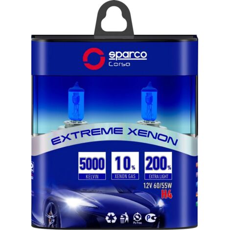 Coppia di lampadine auto h4 12V 60/55W luce fredda
