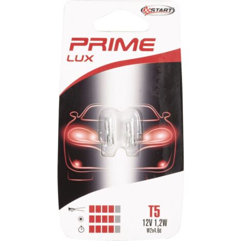 Coppia di lampadine auto in vetro T5 12V  1,2W W2X4.6d