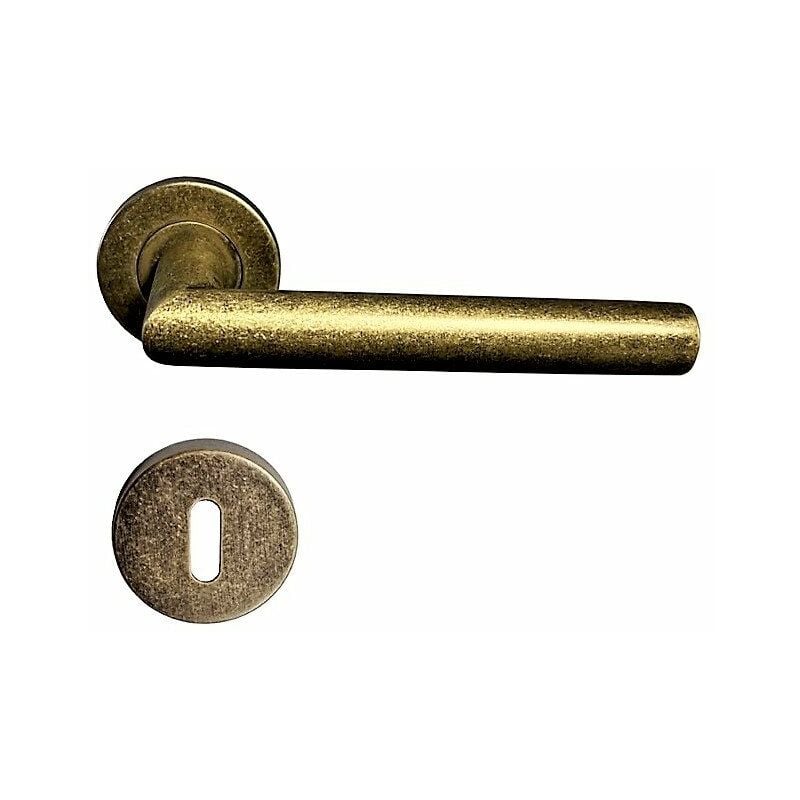 Image of Klose Besser - Coppia di manici a rosa in acciaio inossidabile 'antik gold' +1 Coppia di rose con foro per la chiave
