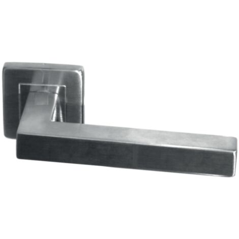 Coppia di maniglie quadrate a doppia leva - Acciaio inox 304 19x19 rosa 53x53 mm - 651