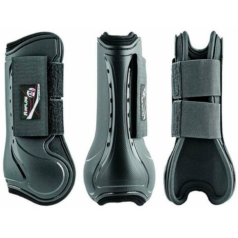 Coppia di paratendini Air Flow in neoprene forato con sistema di aerazione e rinforzo in plastica: FULL, Nero