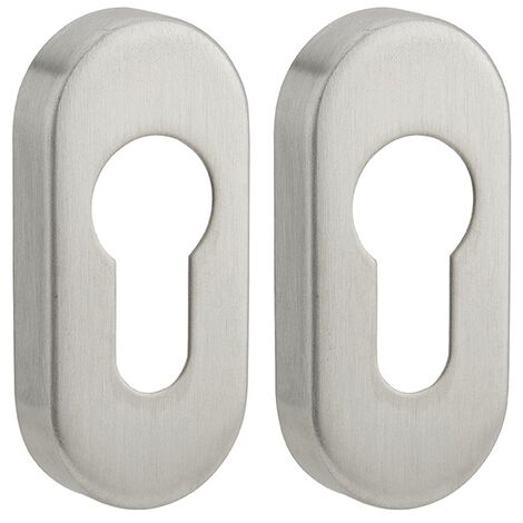 Coppia di rosette ovali per cilindro europeo, acciaio inox 304 - THIRARD