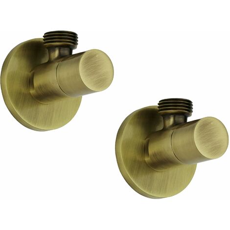 Coppia di rubinetti bronzo per collegamento miscelatori modello tondo Sphera Bronzo - Bronzo