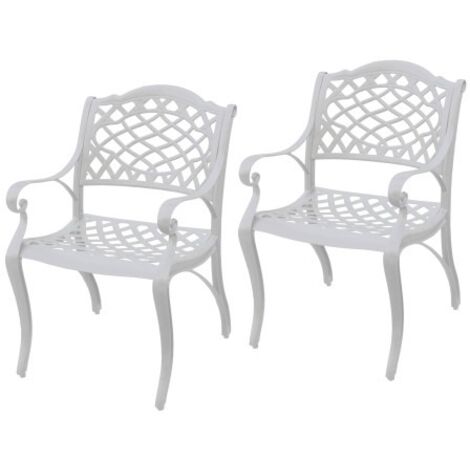 Coppia di Sedie Bianco in alluminio pressofuso verniciato - 64x67 - H.88 cm