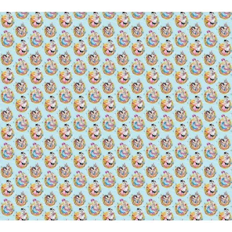 coppia di tende per la cameretta 180x160 cm principesse disney stemma - multicolor