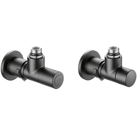 Coppia di valvole e detentore High-style nero opaco Caleffi 400103  Nero opaco