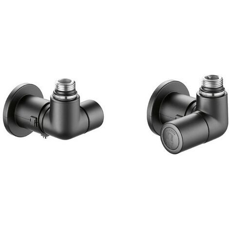 Coppia di Valvole per termoarredi high style nero opaco Caleffi 4003-4004  Nero opaco - Destra