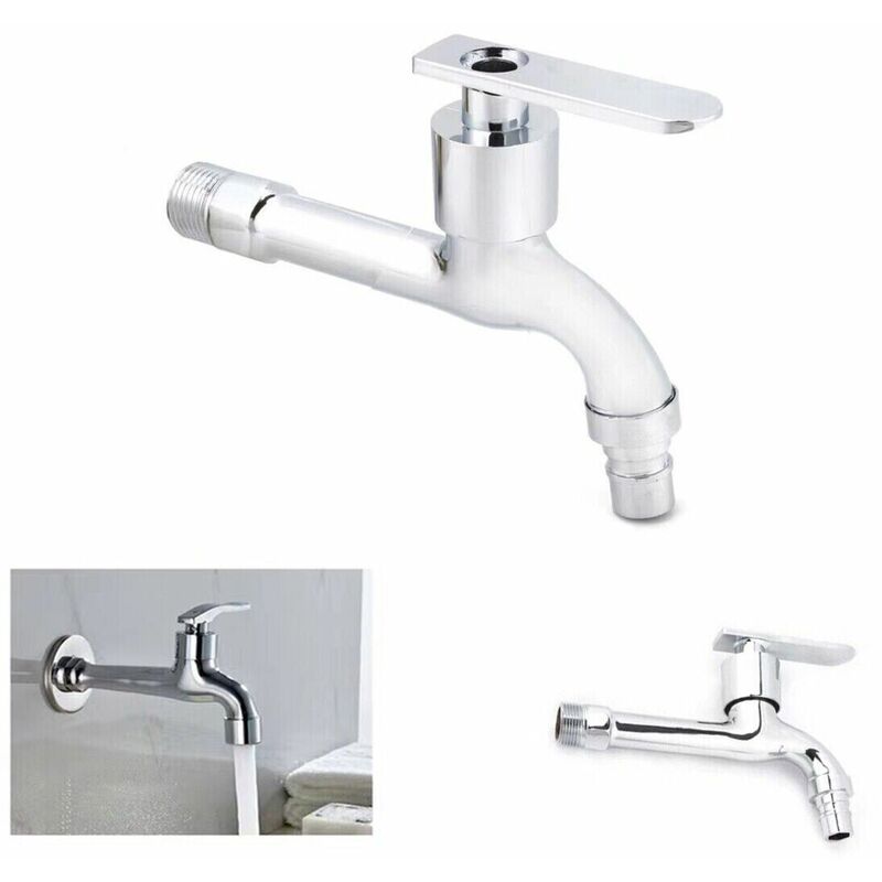 Image of R&g - rubinetto a parete attacco 1/2 lavatrice acqua fredda bagno esterni 02047