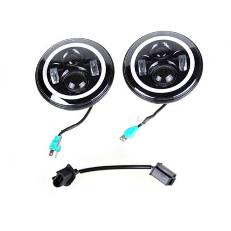 Coppia Faro Led Rotondo 7 Pollici Con DRL Angel Eyes Per Jeep Wrangler JK TJ Harley Davidson FJ Benz G55 Suzuki Jimny Land Rover Defender