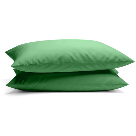 Coppia Federe per Cuscino 50x80 cm in  con Patella – Morbide, Traspiranti,– Tinta Unita, Lavabili  Verde