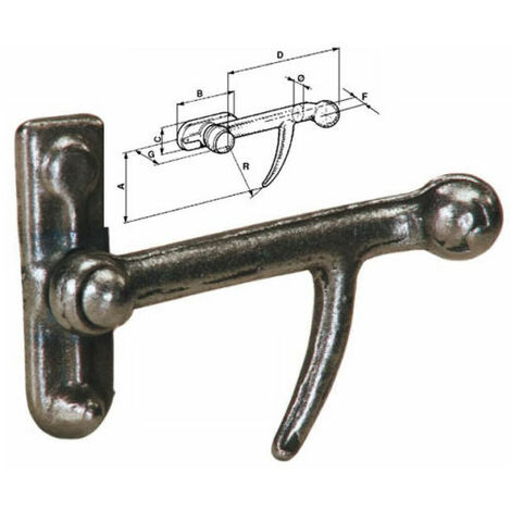 COPPIA GANCI TIPO MEDIO DX E SX CHIUSURA SPONDA RIMORCHIO CARRELLO PERNO