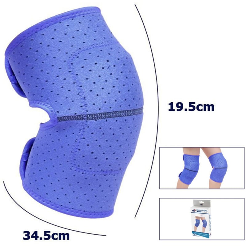 Image of Trade Shop - paar knieschützer hypoallergen waschbar bande für kinder farbe blau s -