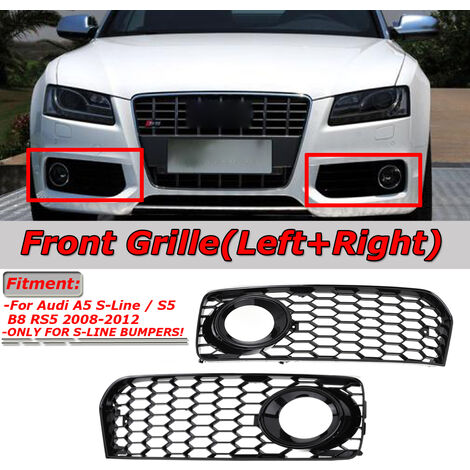 DRILLPRO Coppia griglia anteriore per Audi A5 S-Line S5 B8 RS5 2008-2012 LAVENTE