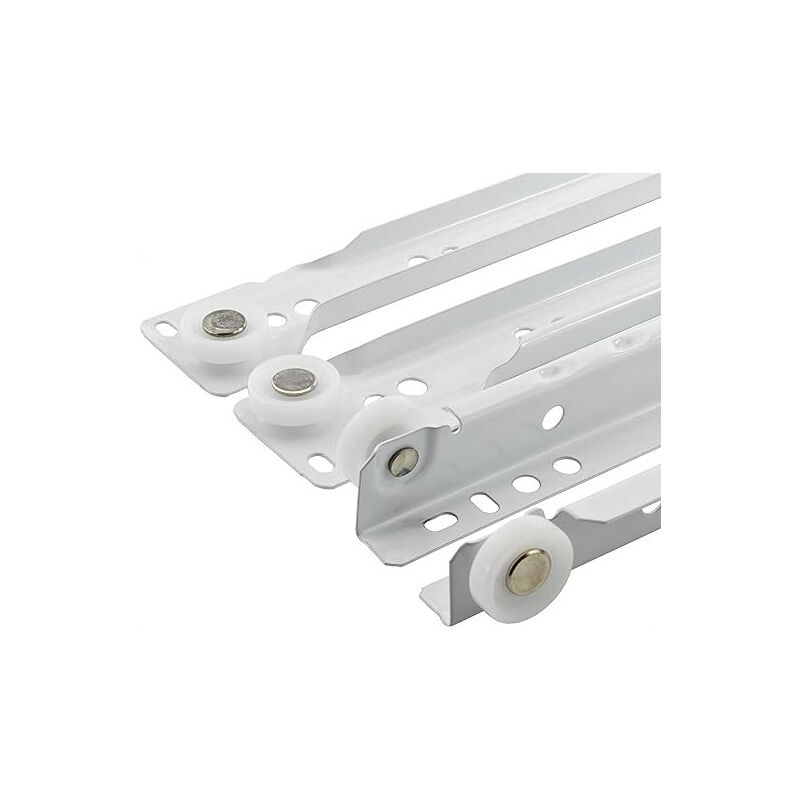 Coppia guida bianca per cassetto portata 25 Kg