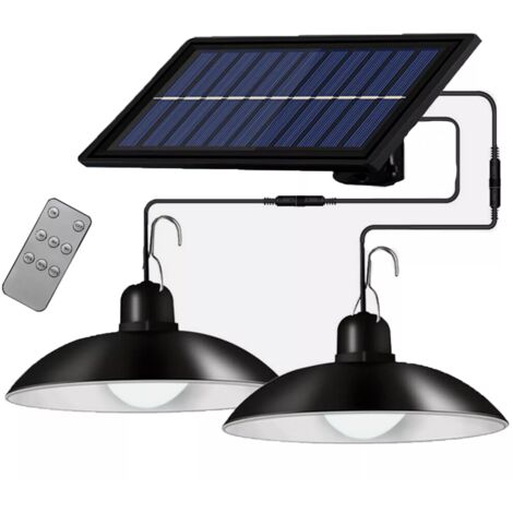 Coppia Lampade a Sospensione Lampadario Faretto Faro Campeggio Energia Solare