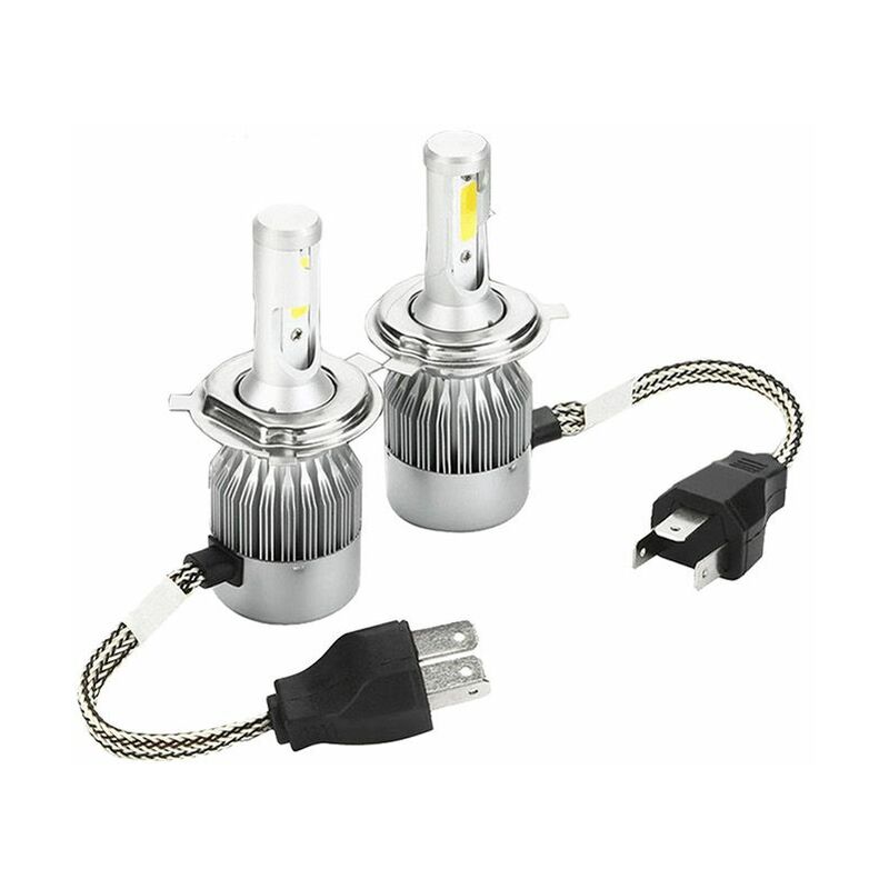 Image of BS - Coppia lampade led auto C6 H4-3 luce fredda 6000k ricambio luci moto