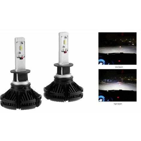 COPPIA LAMPADE LED AUTO FARI H1 X3 KIT LAMPADINE 50W 6000 LUMEN IP67