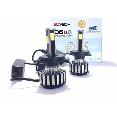 BES-32386 - Luci, Fari e Lampadine Auto - beselettronica - Kit Lampadine Auto  H4 D8 Canbus Lampade Fari LED 4800 LM 6000k Centralina 42W