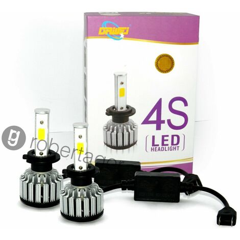 COPPIA LAMPADE FARI RICAMBIO AUTO H7 LED 3600 LUMEN 6000K 12V 40W