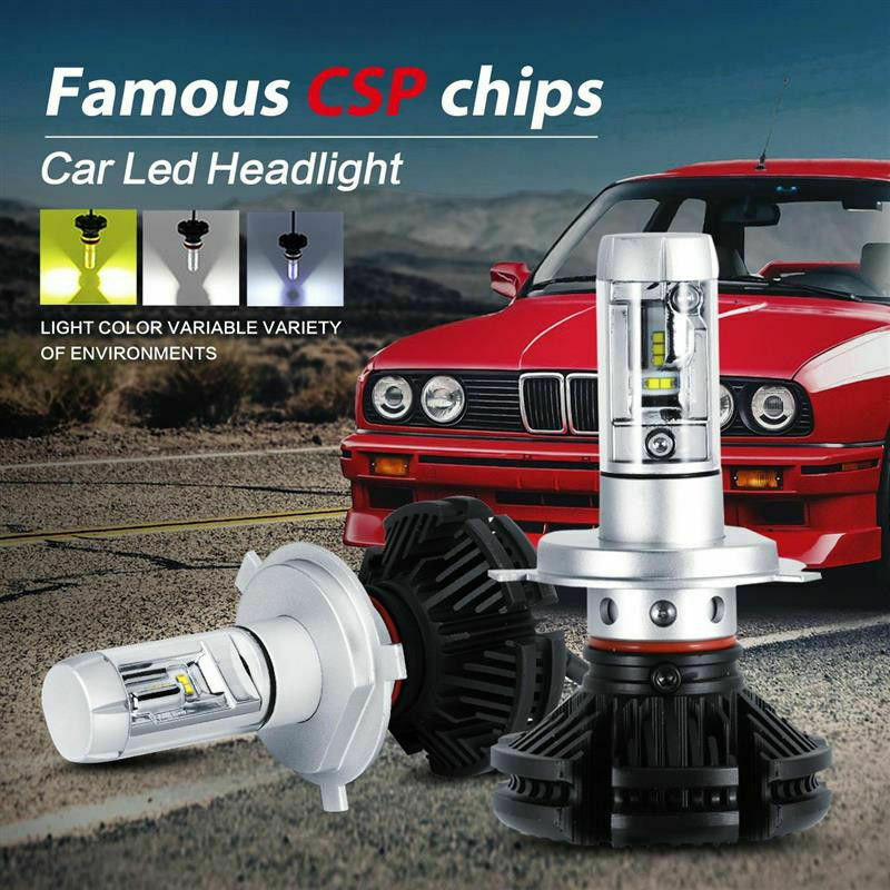 Image of Coppia lampade X3 led headlight H4 led cree 6500K 6000 lumen 12V xenon fari auto