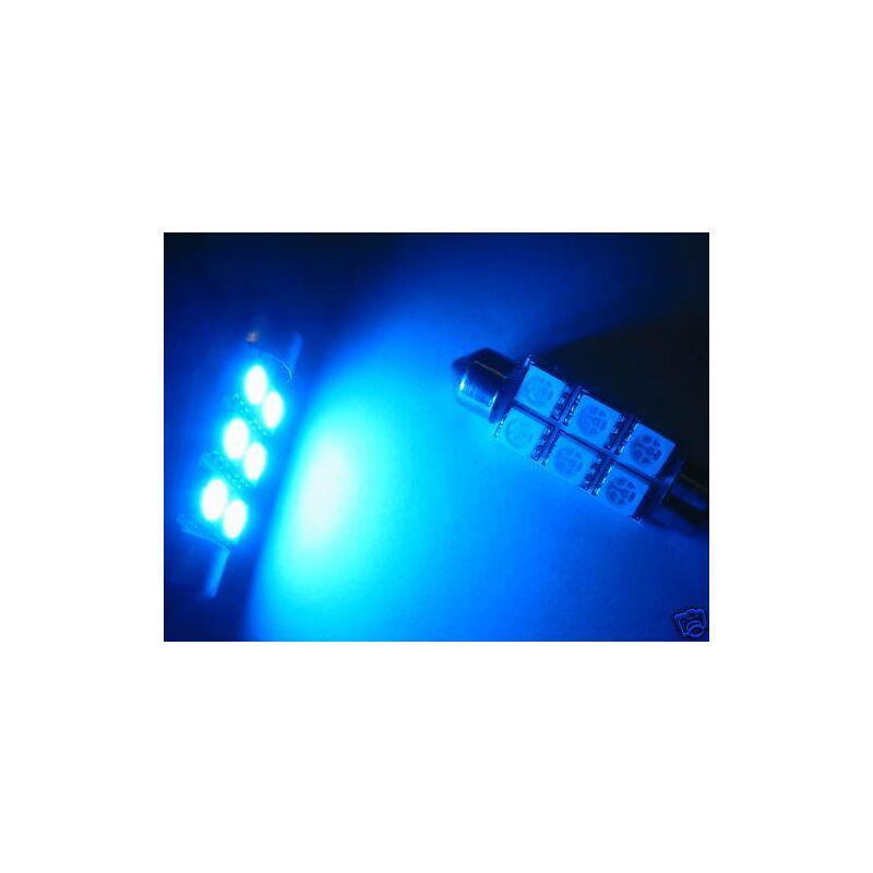 Image of Aftertech - coppia lampadine C5W 6 led siluro 39mm blu blue kb