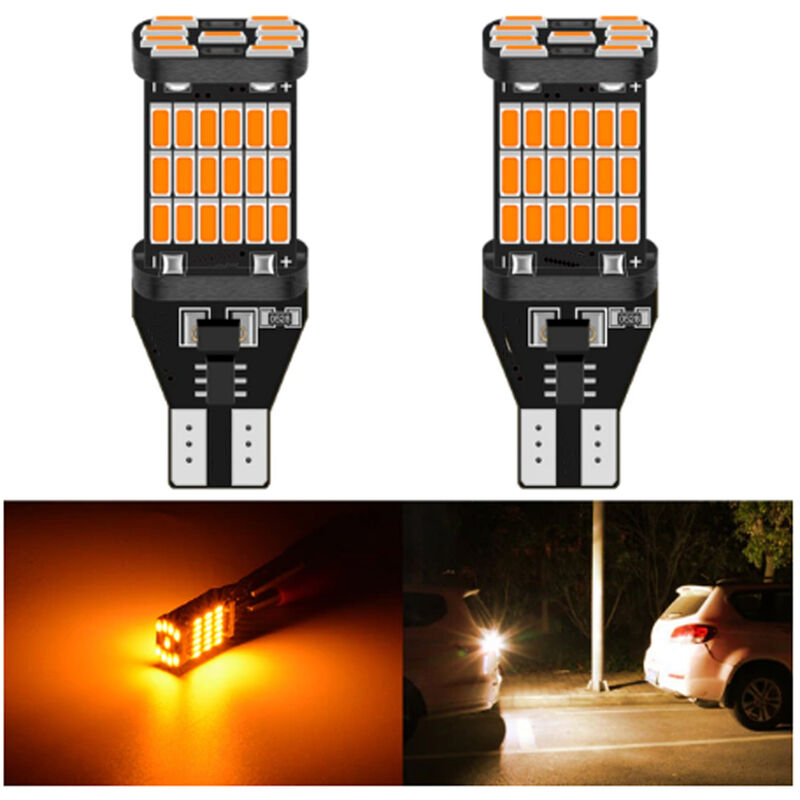 Image of Driwei - Coppia lampadine canbus 45 led smd luce gialla 12V cruscotto auto CA-81