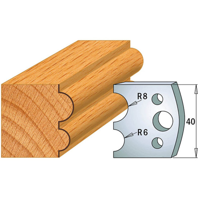 690.051 COPPIA COLTELLI SP 40x4mm RAGGI CONCAVI R6-R8mm