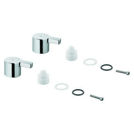 Coppia maniglie GROHE Lineare 48316 Markierung blu / rosso cromo