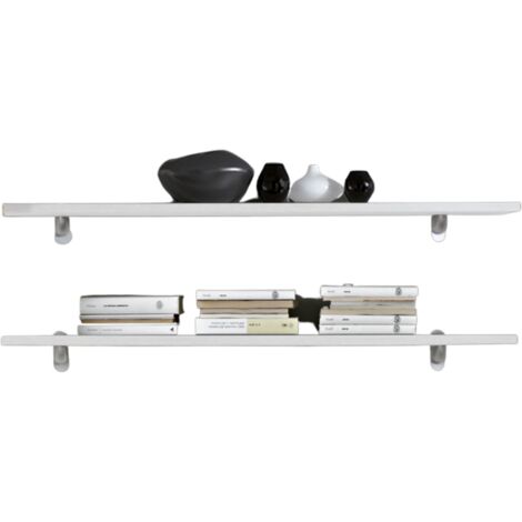Coppia mensole a parete colore Bianco H2,2x120x23cm