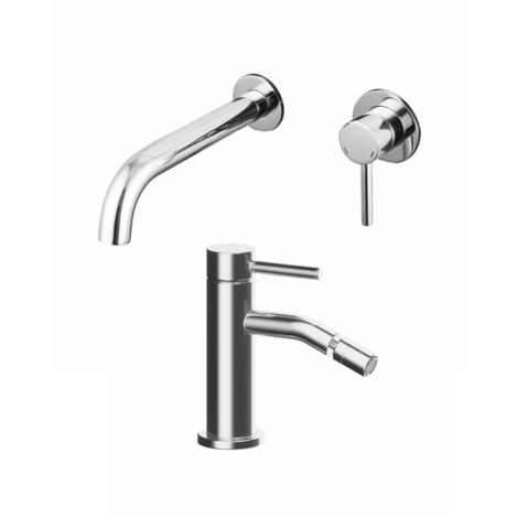 Coppia miscelatori Lavabo ad Incasso Bidet senza Scarico in Ottone Cromato Mod. Bette