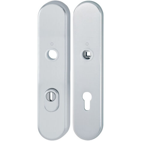 Coppia piastre posteriori lunghe E3332ZA/3310 F1/argento F1 PZ 72mm HOPPE