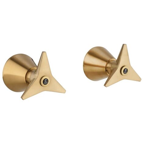 Coppia rubinetti da incasso con attacchi 1/2"G in finitura ottone spazzolato Mamoli Gio Ponti 25120000002G  Ottone spazzolato