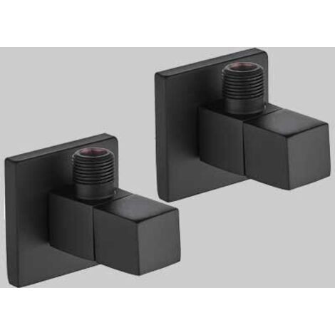 COPPIA RUBINETTI SOTTOLAVABO QUADRO NERO - 1/2 x 3/8
