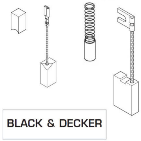 COPPIA SPAZZOLE SPAZZOLA CARBONCINO RICAMBI UTENSILI BLACK & DECKER B&D (13696V) 6X8X15 PZ.2 (13696)