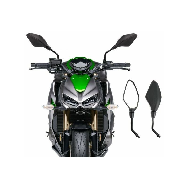Image of Coppia specchietti retrovisori moto cross scooter custom nero M8 / M10
