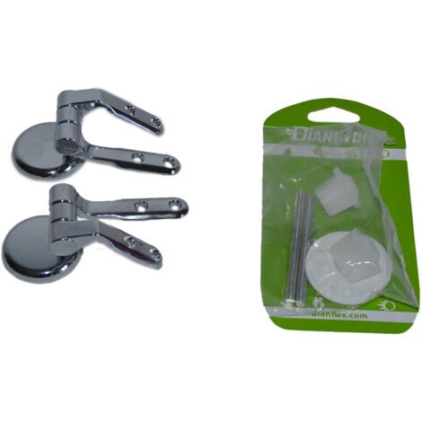 Coppia supporti in lega per sedili in legno blister cromo
