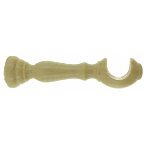 Coppia supporti per bastone tende in legno ciliegio   35 mm 18 cm da parete