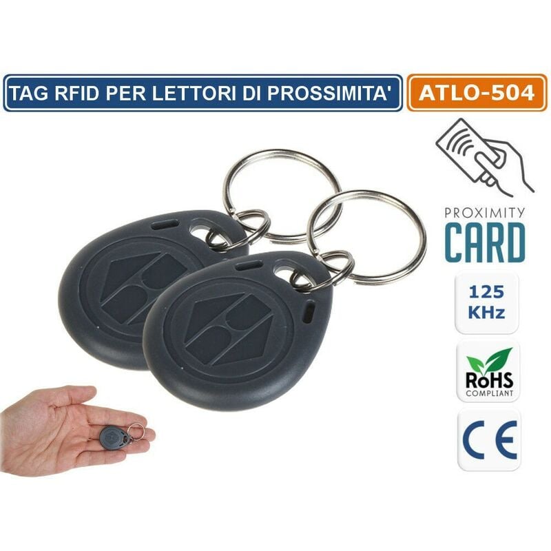 Image of Atlo - coppia tag rfid badge apricancello inseritore chiave antifurto prossimita'