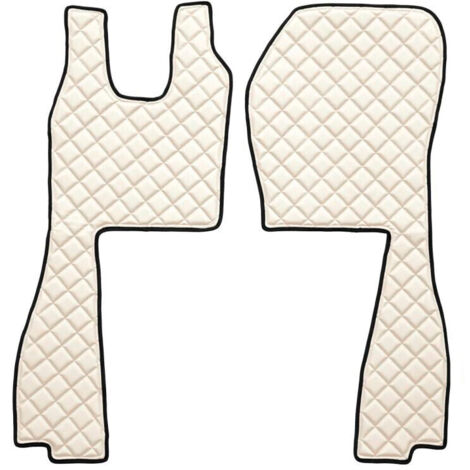 Coppia tappeti in Skeentex - Panna - compatibile per Scania R Serie 6 (09/0908/13) sedile pass. pneumatico