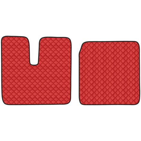 Coppia tappeti in Skeentex - Rosso - compatibile per Man TGA (03/9905/10) cabina larga