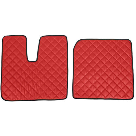 Coppia tappeti in Skeentex - Rosso - compatibile per Man TGX (09/0712/16)