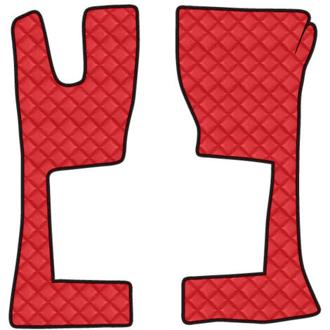 Coppia tappeti in Skeentex - Rosso - compatibile per Mercedes Actros MP4 (09/1109/19) cabina stretta, tunnel - Mercedes Actros MP5 (10/19) cabina stretta, tunnel - Mercedes Actros MP5 L (11/21) cabina