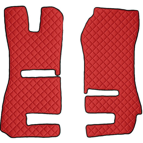 Coppia tappeti in Skeentex - Rosso - compatibile per Scania R Serie 6 - Streamline (09/1312/17) sedili Recaro, sedile pass. pieghevole