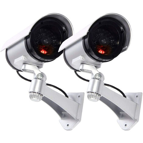 Coppia Telecamera Finta Esterno Dummy Led IR Lampeggiante Videosorveglianza 2PZ