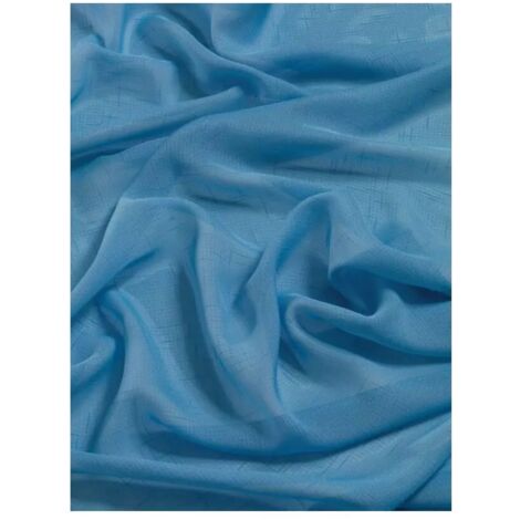 coppia tendine boucle soft blu 70x150