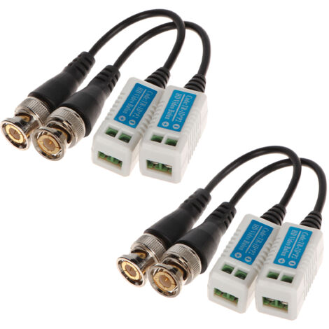 COPPIA TRASMETTITORI BNC VIDEO BALUN 5 MP AHD TVI CVI CVBS PER CCTV VIDEOSORVEGLIANZA