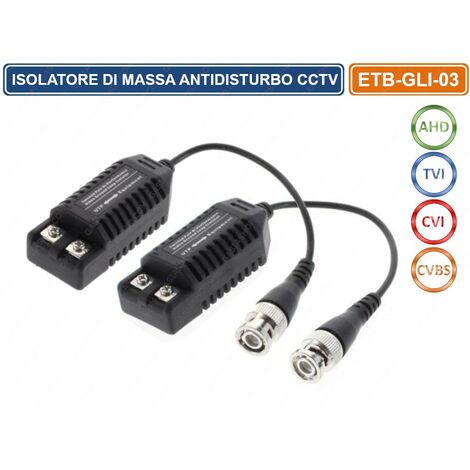 COPPIA TRASMETTITORI PASSIVO VIDEO BALUN CON ISOLATORE DI MASSA ANTIDISTURBO  INCORPORATO AHD TVI CVI CVBS