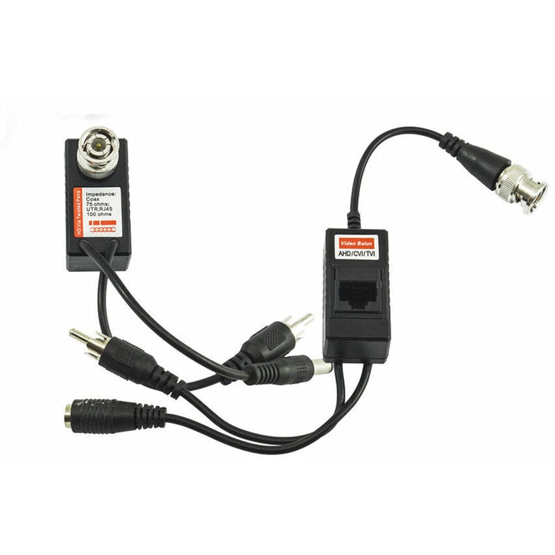 Topolenashop - coppia trasmettitori video audio balun alimentazione porta lan RJ45 cavo cat 5