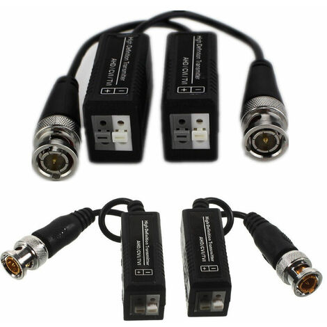 COPPIA TRASMETTITORI VIDEO BALUN PASSIVI AHD HDCVI HDTVI CCTV BNC UTP CAT5 1080P